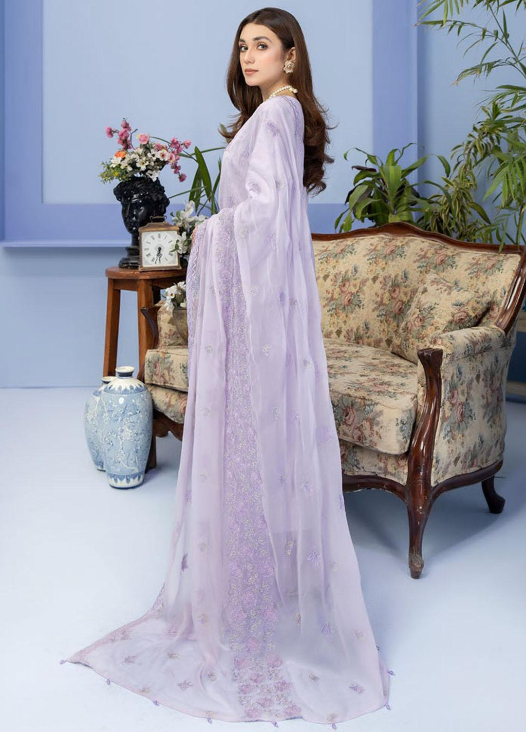 Tehzeeb By Riaz Arts Embroidered Lawn Suits Unstitched 3 Piece RA23TPL TL-48 - Summer Collection