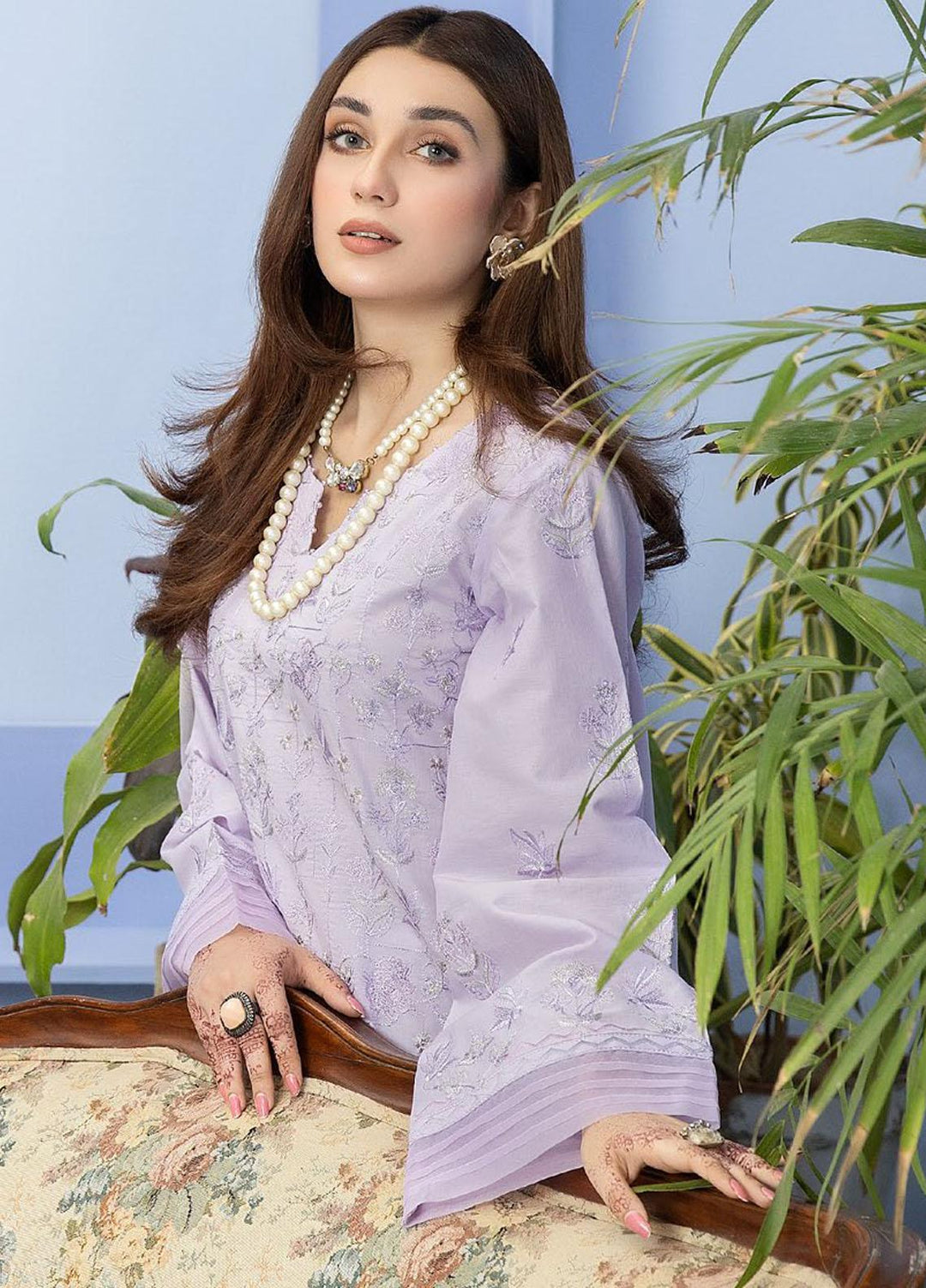 Tehzeeb By Riaz Arts Embroidered Lawn Suits Unstitched 3 Piece RA23TPL TL-48 - Summer Collection