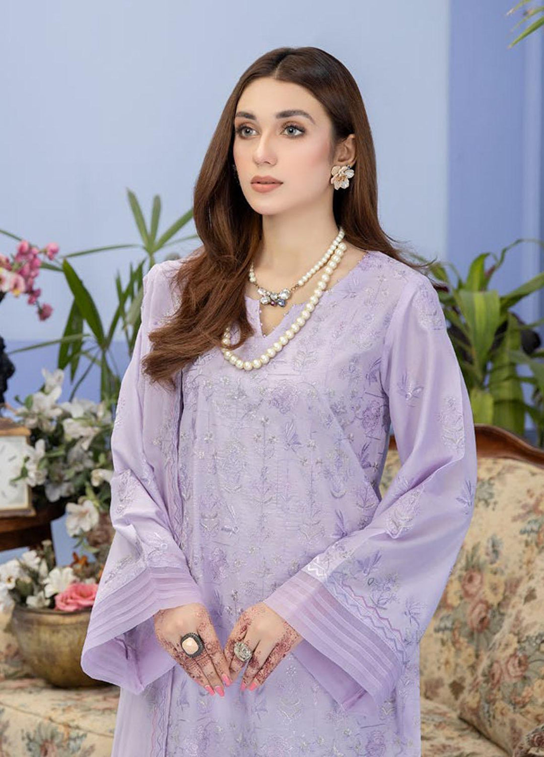 Tehzeeb By Riaz Arts Embroidered Lawn Suits Unstitched 3 Piece RA23TPL TL-48 - Summer Collection