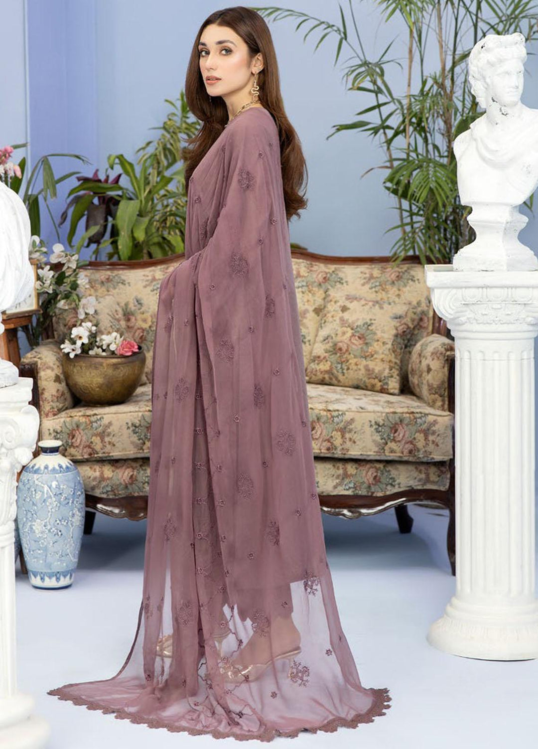 Tehzeeb By Riaz Arts Embroidered Lawn Suits Unstitched 3 Piece RA23TPL TL-50 - Summer Collection