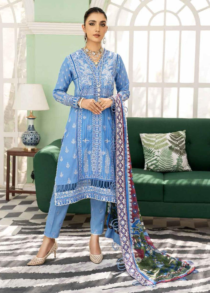 Tehzeeb By Riaz Arts Embroidered Lawn Suits Unstitched 3 Piece RA22TL TE-03 - Exclusive Collection