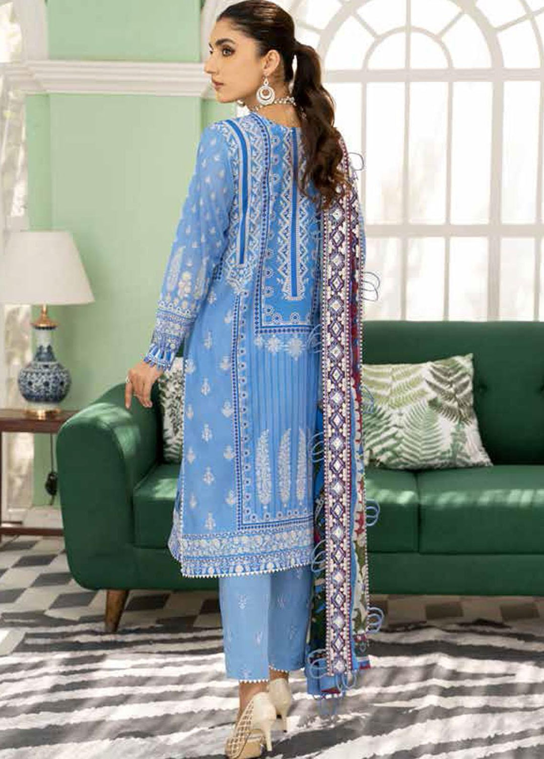 Tehzeeb By Riaz Arts Embroidered Lawn Suits Unstitched 3 Piece RA22TL TE-03 - Exclusive Collection
