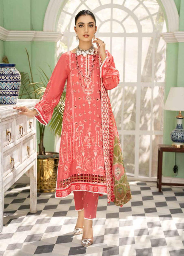 Tehzeeb By Riaz Arts Embroidered Lawn Suits Unstitched 3 Piece RA22TL TE-08 - Exclusive Collection