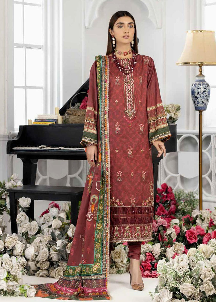 Tehzeeb By Riaz Arts Embroidered Lawn Suits Unstitched 3 Piece RA22T TL-03 - Luxury Collection