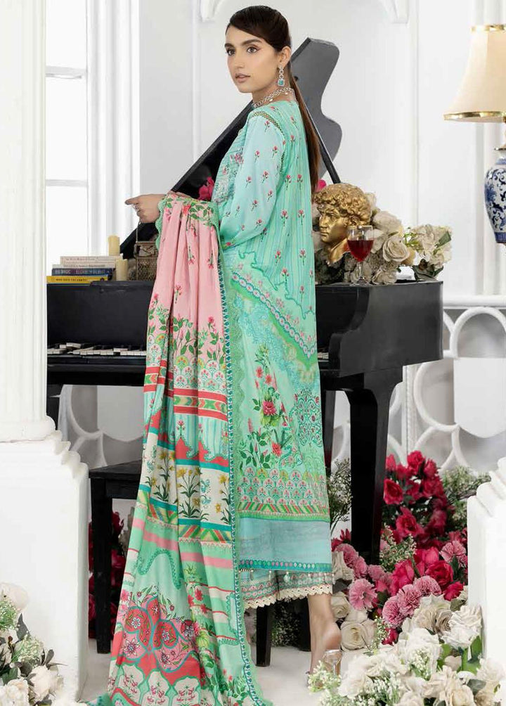 Tehzeeb By Riaz Arts Embroidered Lawn Suits Unstitched 3 Piece RA22T TL-08 - Luxury Collection