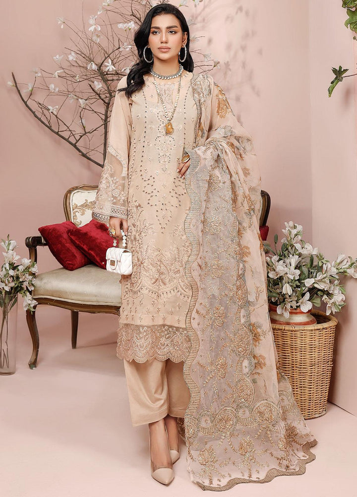 Tehzeeb By Riaz Arts Embroidered Swiss Voile Suits Unstitched 3 Piece RS23TS TL-10 - Summer Collection