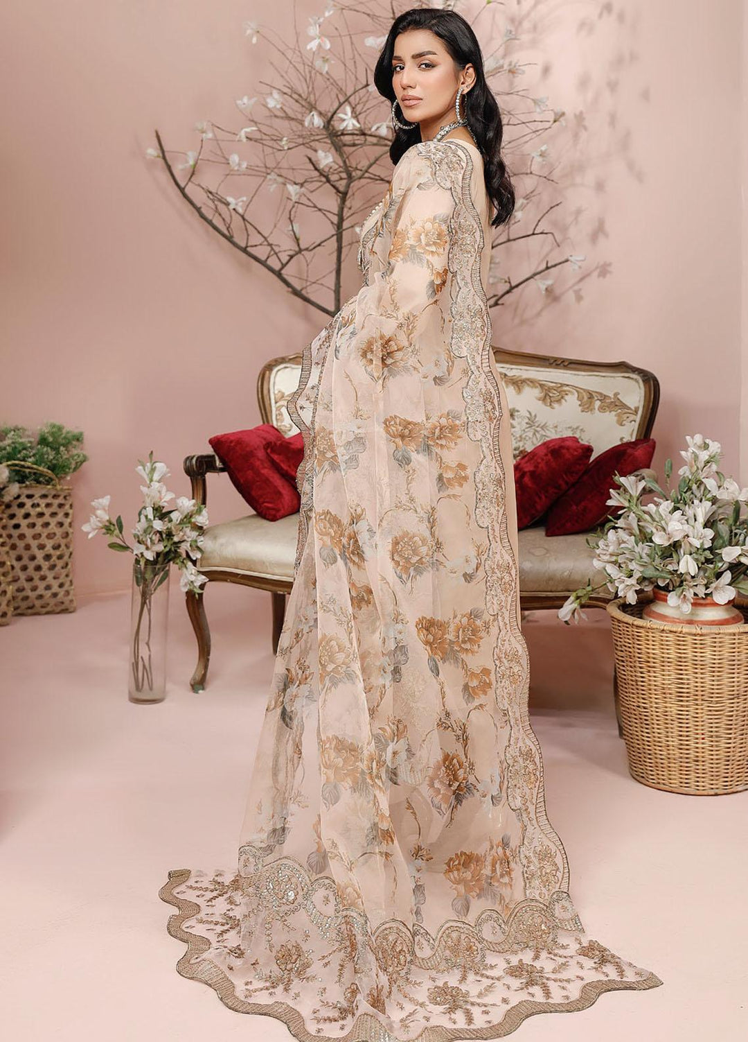 Tehzeeb By Riaz Arts Embroidered Swiss Voile Suits Unstitched 3 Piece RS23TS TL-10 - Summer Collection