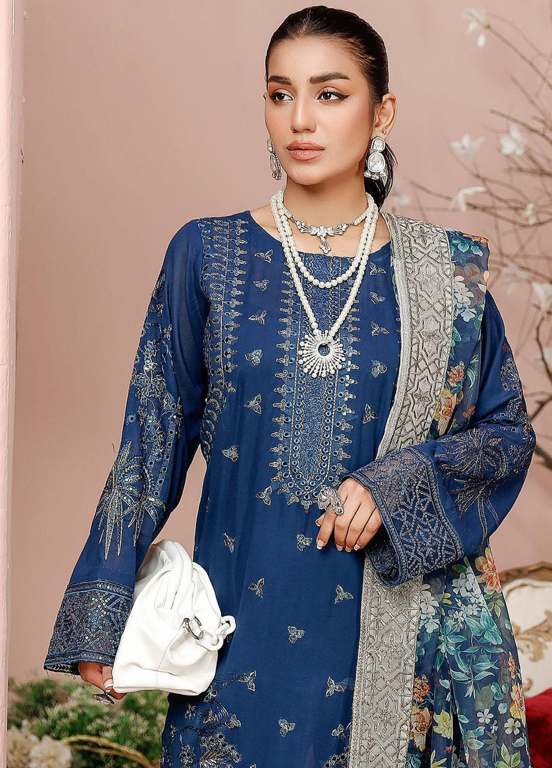 Tehzeeb By Riaz Arts Embroidered Swiss Voile Suits Unstitched 3 Piece RS23TS TL-11 - Summer Collection