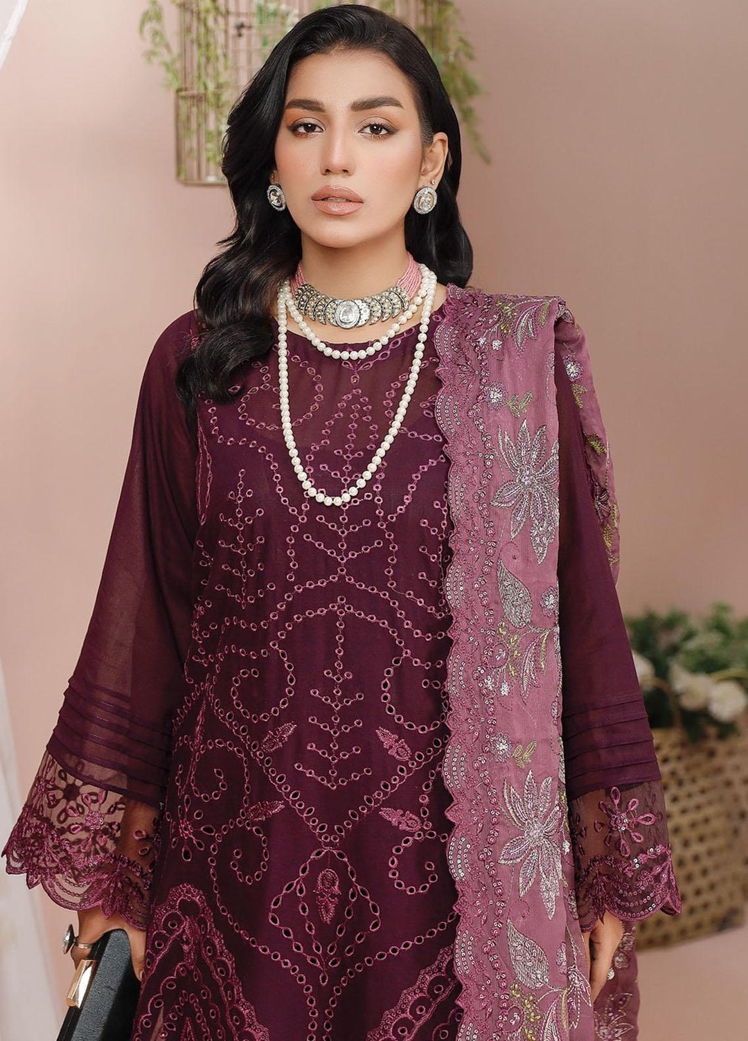 Tehzeeb By Riaz Arts Embroidered Swiss Voile Suits Unstitched 3 Piece RS23TS TL-12 - Summer Collection