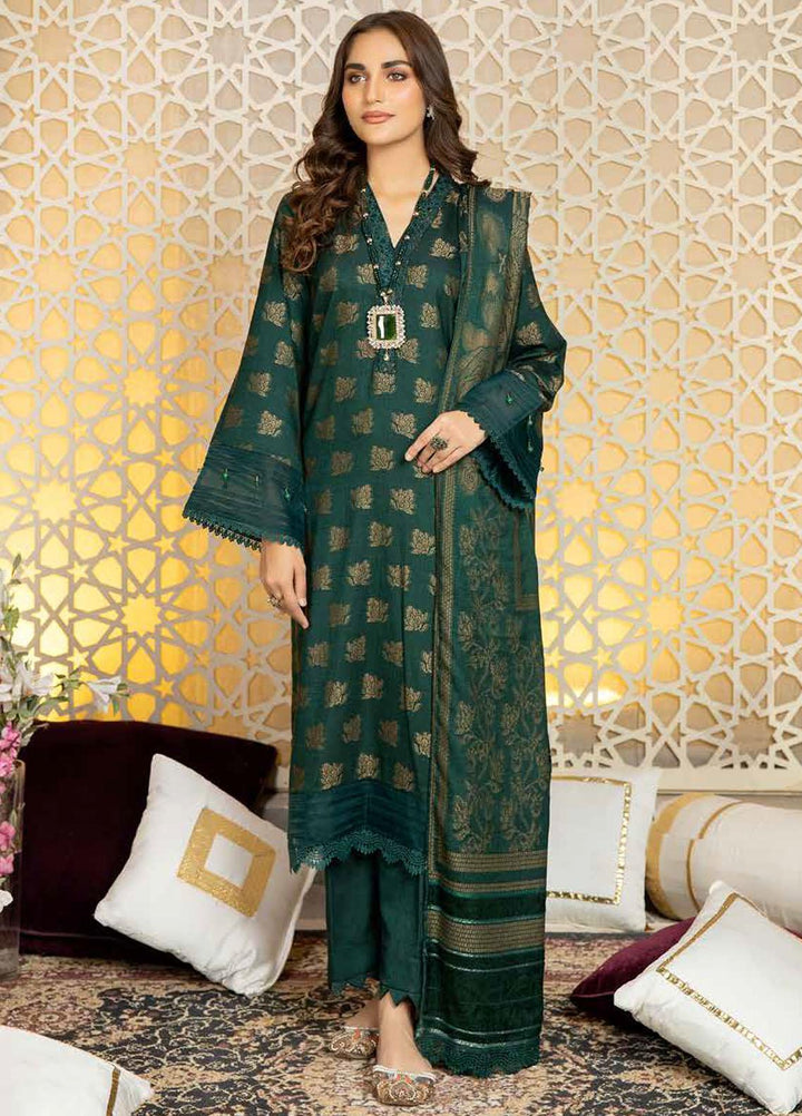 Tehzeeb by Riaz Arts Jacquard Leather Peach Suits Unstitched 3 Piece RA22TVJ TL-42 - Winter Collection