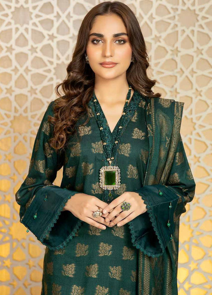 Tehzeeb by Riaz Arts Jacquard Leather Peach Suits Unstitched 3 Piece RA22TVJ TL-42 - Winter Collection