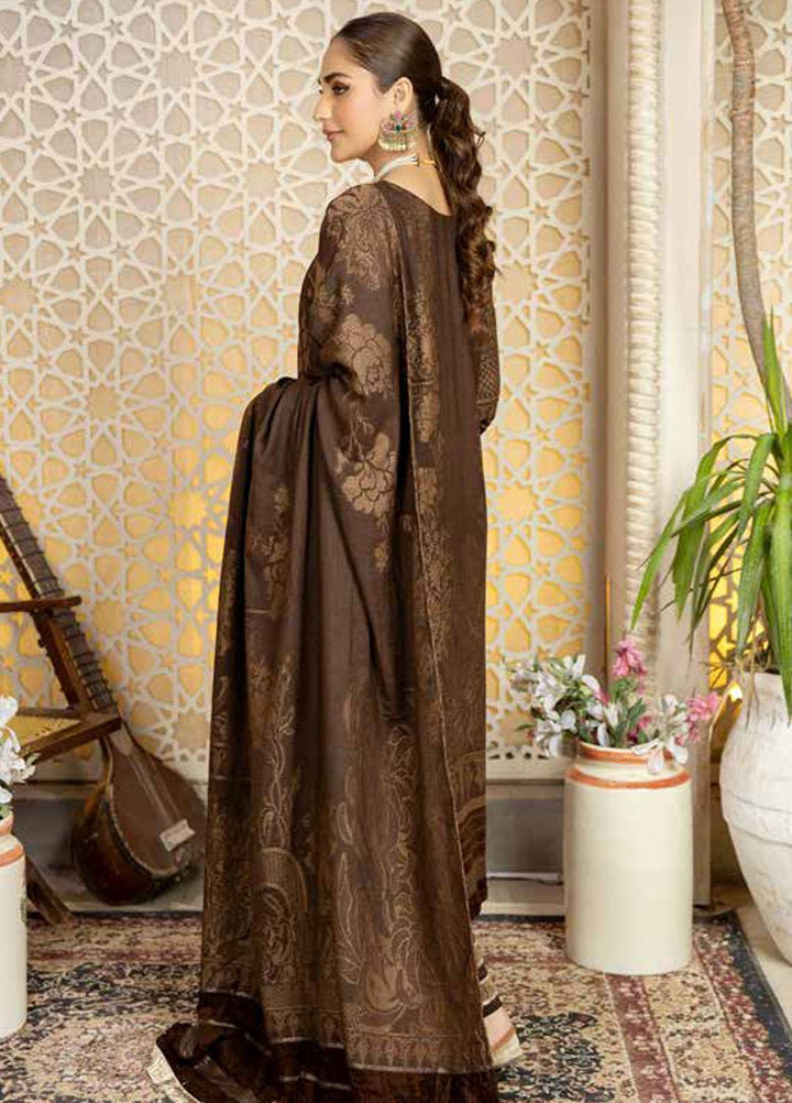 Tehzeeb by Riaz Arts Jacquard Leather Peach Suits Unstitched 3 Piece RA22TVJ TL-43 - Winter Collection