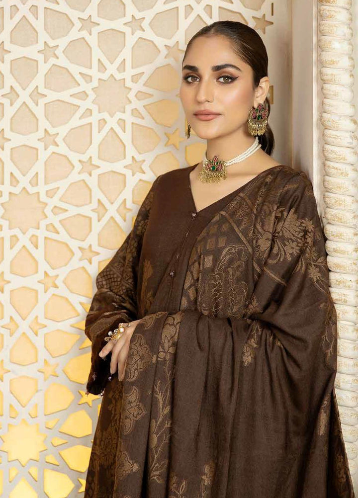 Tehzeeb by Riaz Arts Jacquard Leather Peach Suits Unstitched 3 Piece RA22TVJ TL-43 - Winter Collection