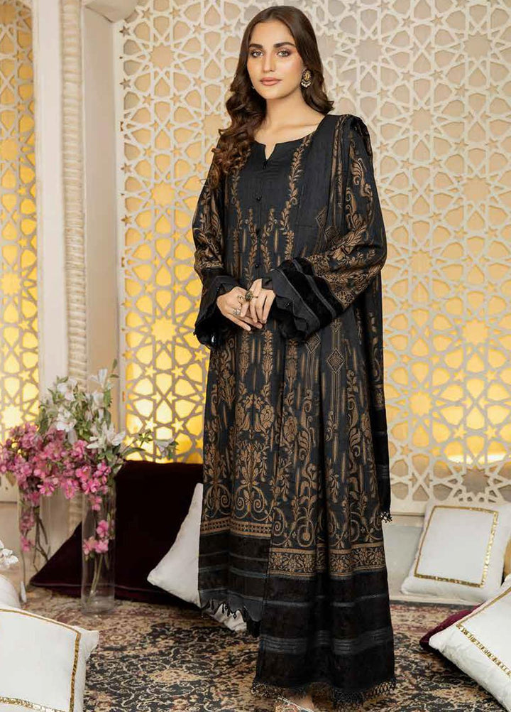 Tehzeeb by Riaz Arts Jacquard Leather Peach Suits Unstitched 3 Piece RA22TVJ TL-45 - Winter Collection