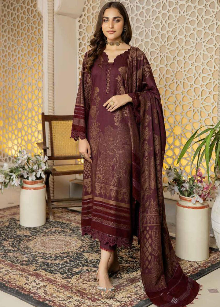 Tehzeeb by Riaz Arts Jacquard Leather Peach Suits Unstitched 3 Piece RA22TVJ TL-46 - Winter Collection
