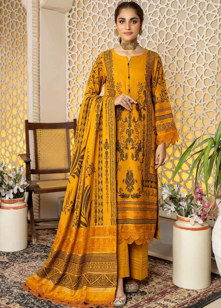 Tehzeeb by Riaz Arts Jacquard Leather Peach Suits Unstitched 3 Piece RA22TVJ TL-49 - Winter Collection