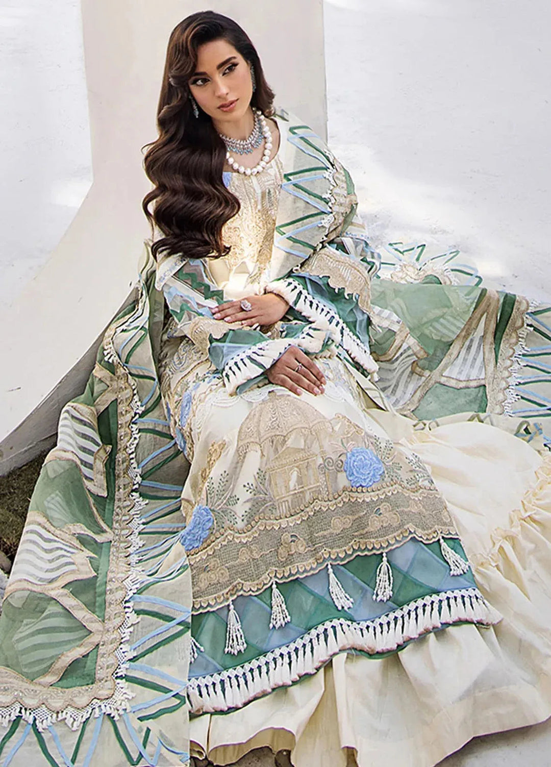 Tessa Embroidered Lawn Suit Unstitched 3 Piece TS24F Allure Of Sands - Festive Collection