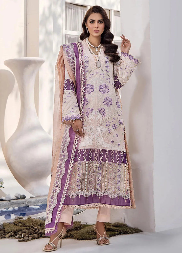 Tessa Embroidered Lawn Suit Unstitched 3 Piece TS24F Carnelian Blossom - Festive Collection