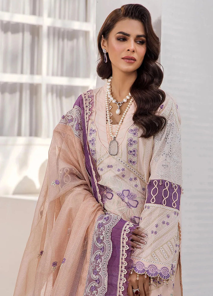 Tessa Embroidered Lawn Suit Unstitched 3 Piece TS24F Carnelian Blossom - Festive Collection