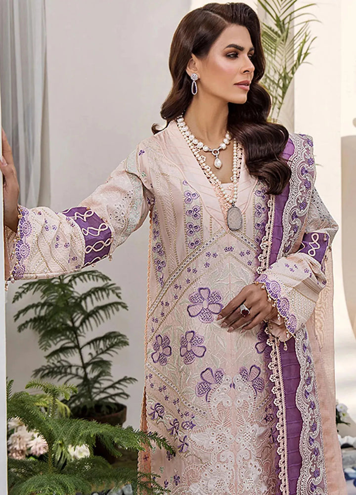 Tessa Embroidered Lawn Suit Unstitched 3 Piece TS24F Carnelian Blossom - Festive Collection
