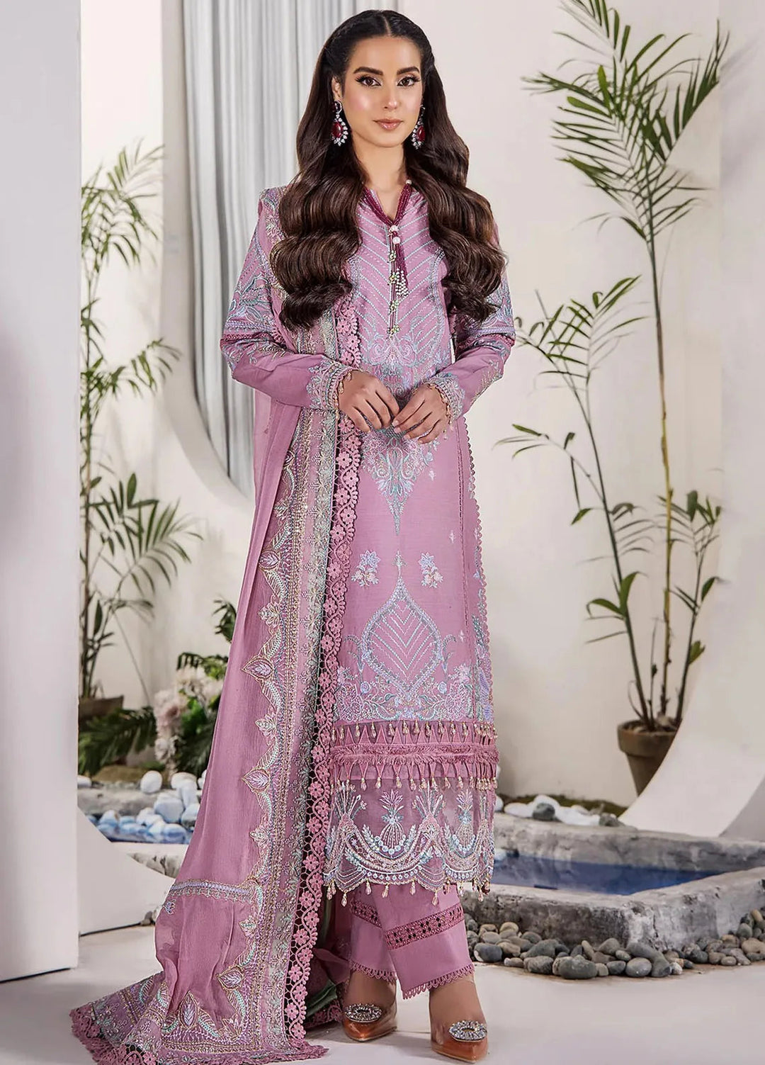 Tessa Embroidered Lawn Suit Unstitched 3 Piece TS24F Desert Romance - Festive Collection
