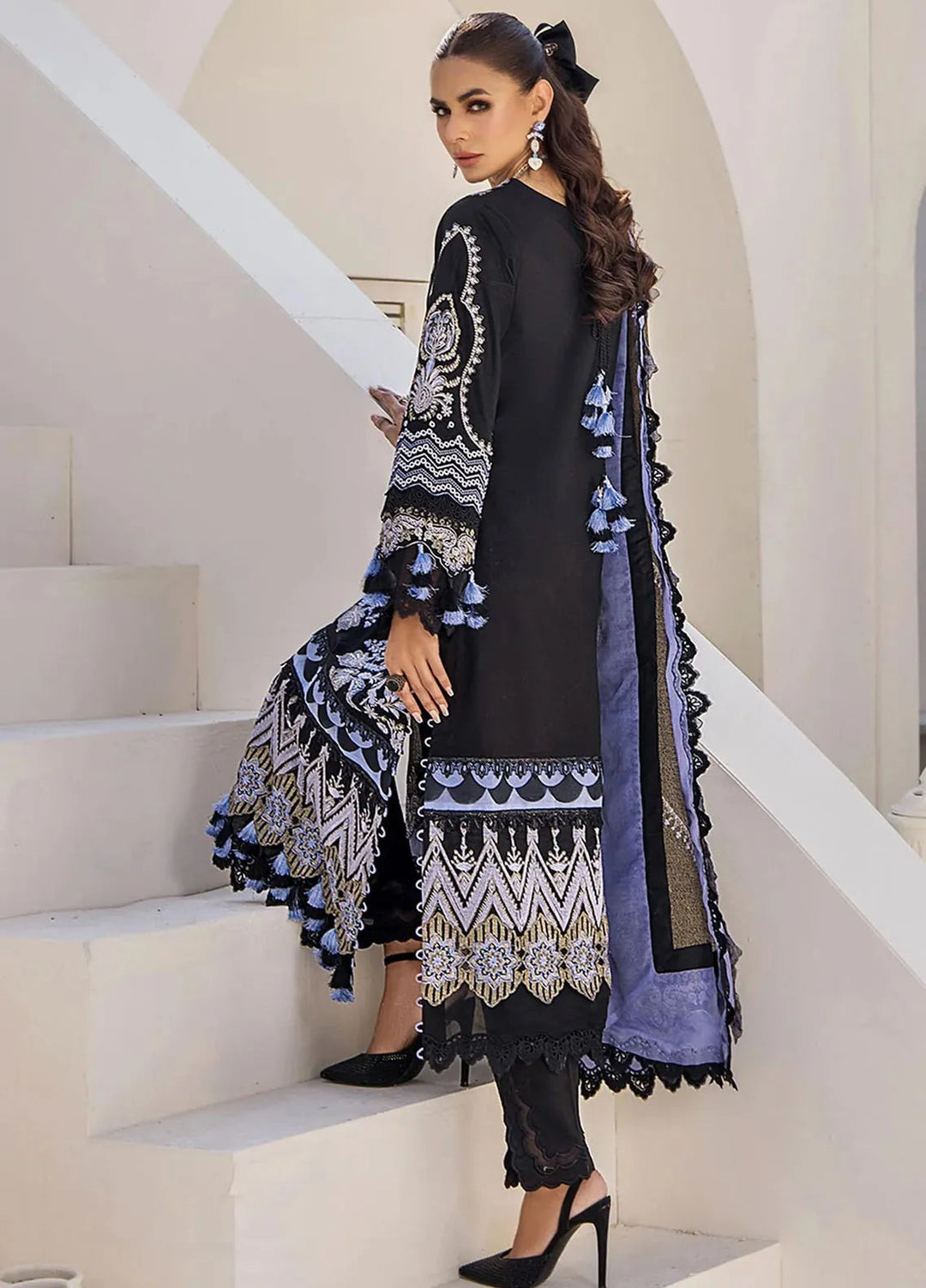 Tessa Embroidered Lawn Suit Unstitched 3 Piece TS24F Enigmatic Night - Festive Collection