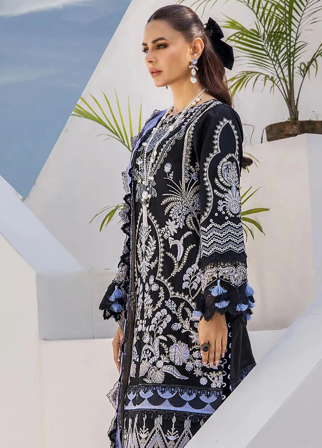 Tessa Embroidered Lawn Suit Unstitched 3 Piece TS24F Enigmatic Night - Festive Collection