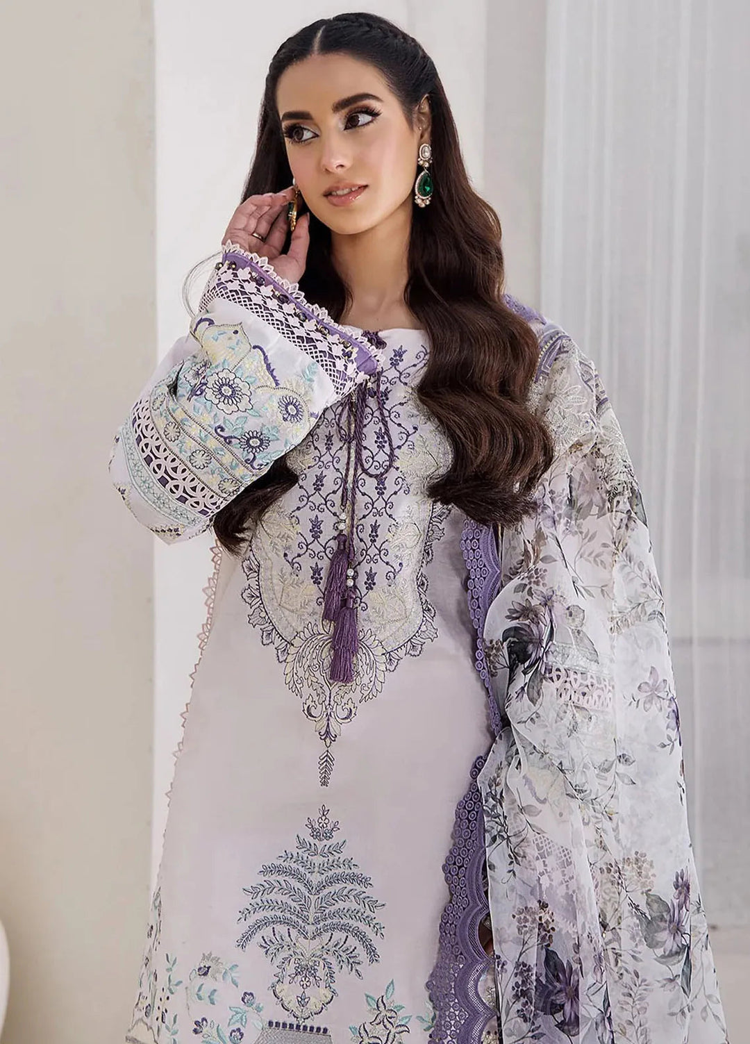 Tessa Embroidered Lawn Suit Unstitched 3 Piece TS24F Ethereal Radiance - Festive Collection