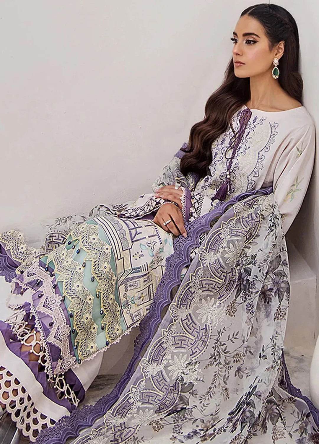Tessa Embroidered Lawn Suit Unstitched 3 Piece TS24F Ethereal Radiance - Festive Collection