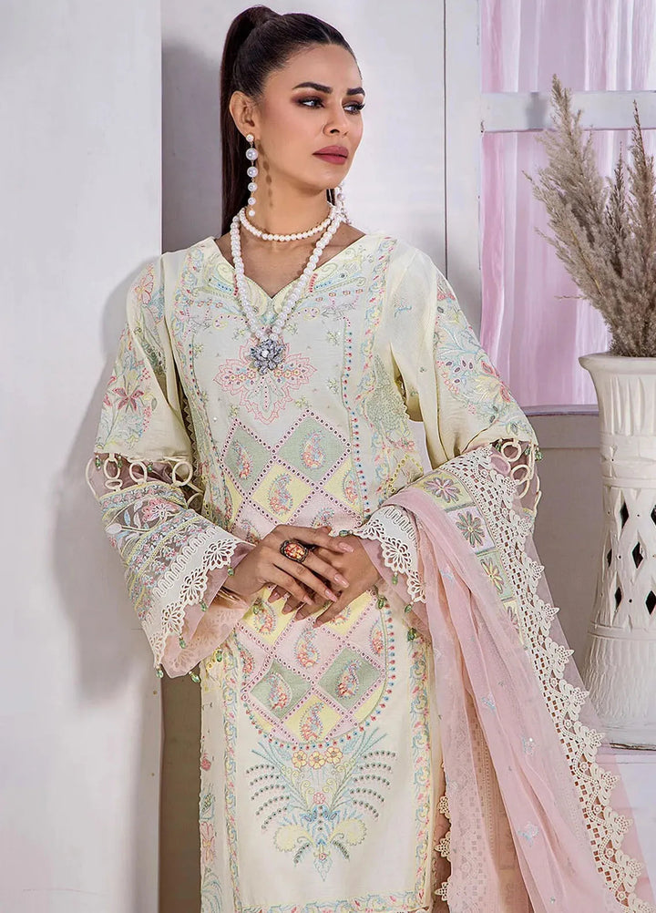 Tessa Embroidered Lawn Suit Unstitched 3 Piece TS24F Gardenia Grace - Festive Collection