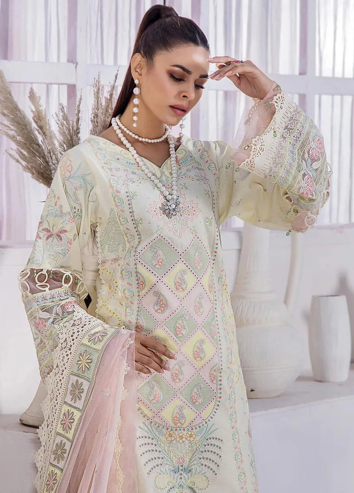 Tessa Embroidered Lawn Suit Unstitched 3 Piece TS24F Gardenia Grace - Festive Collection