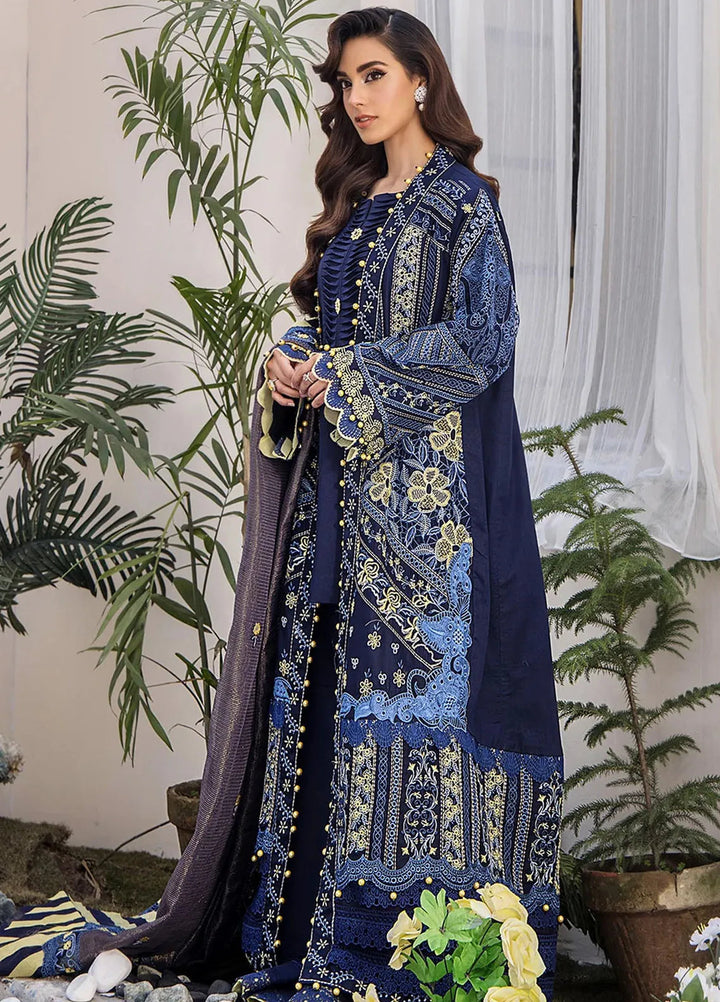 Tessa Embroidered Lawn Suit Unstitched 3 Piece TS24F Midnight Mirage - Festive Collection