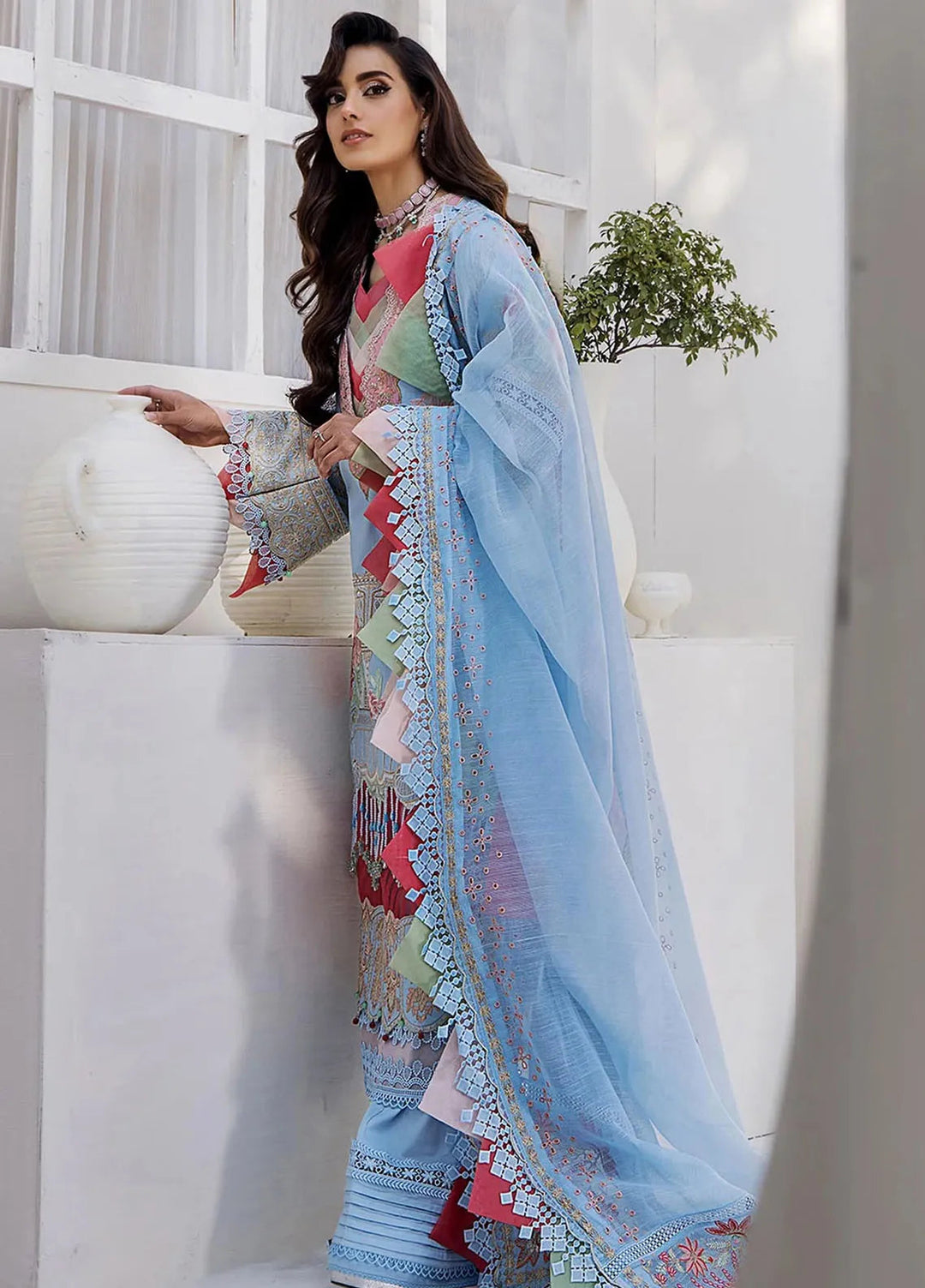 Tessa Embroidered Lawn Suit Unstitched 3 Piece TS24F Sakura Skyline - Festive Collection