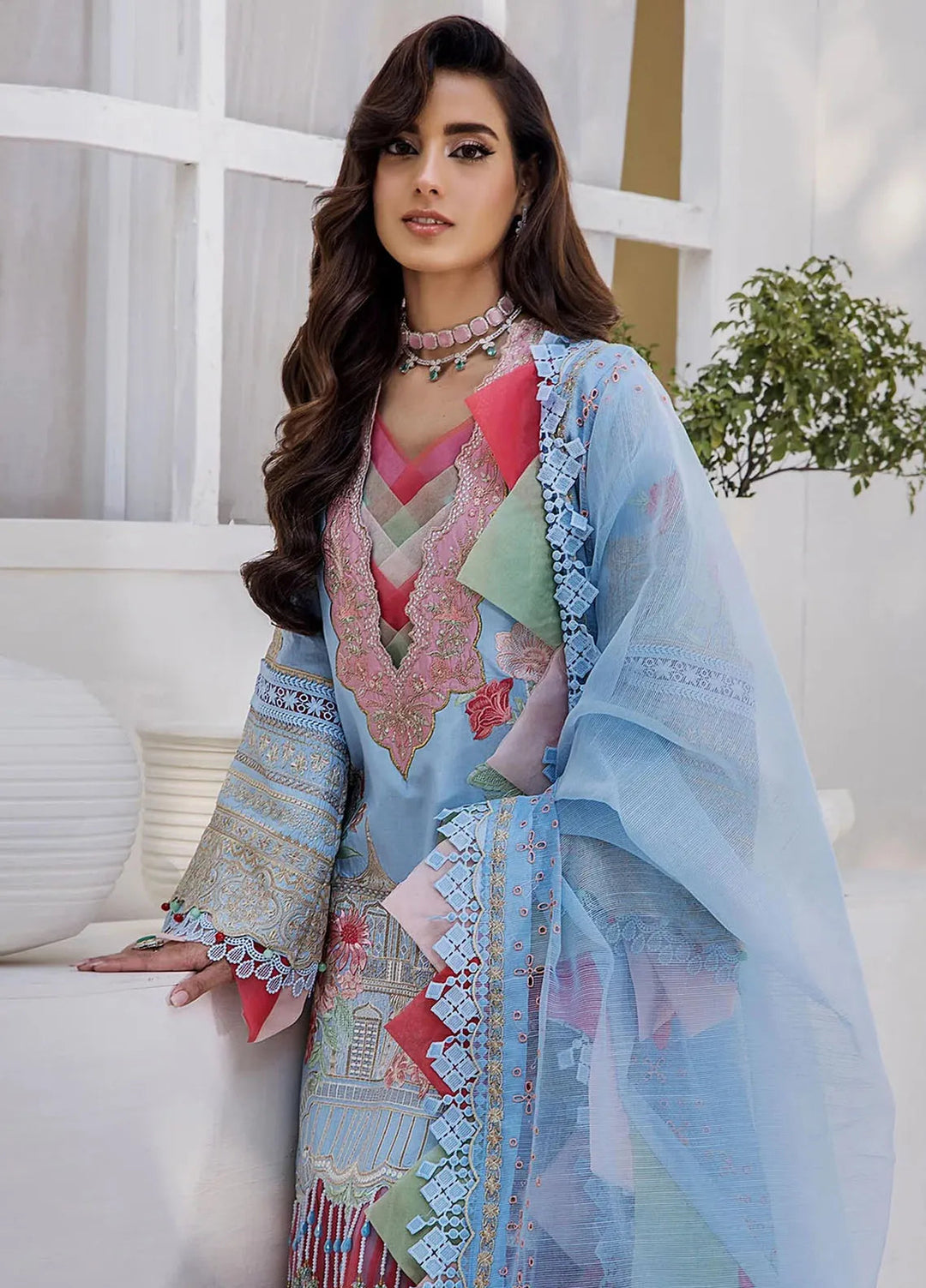 Tessa Embroidered Lawn Suit Unstitched 3 Piece TS24F Sakura Skyline - Festive Collection
