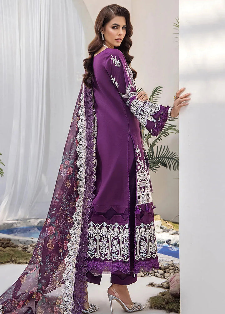 Tessa Embroidered Lawn Suit Unstitched 3 Piece TS24F Violet Persona - Festive Collection