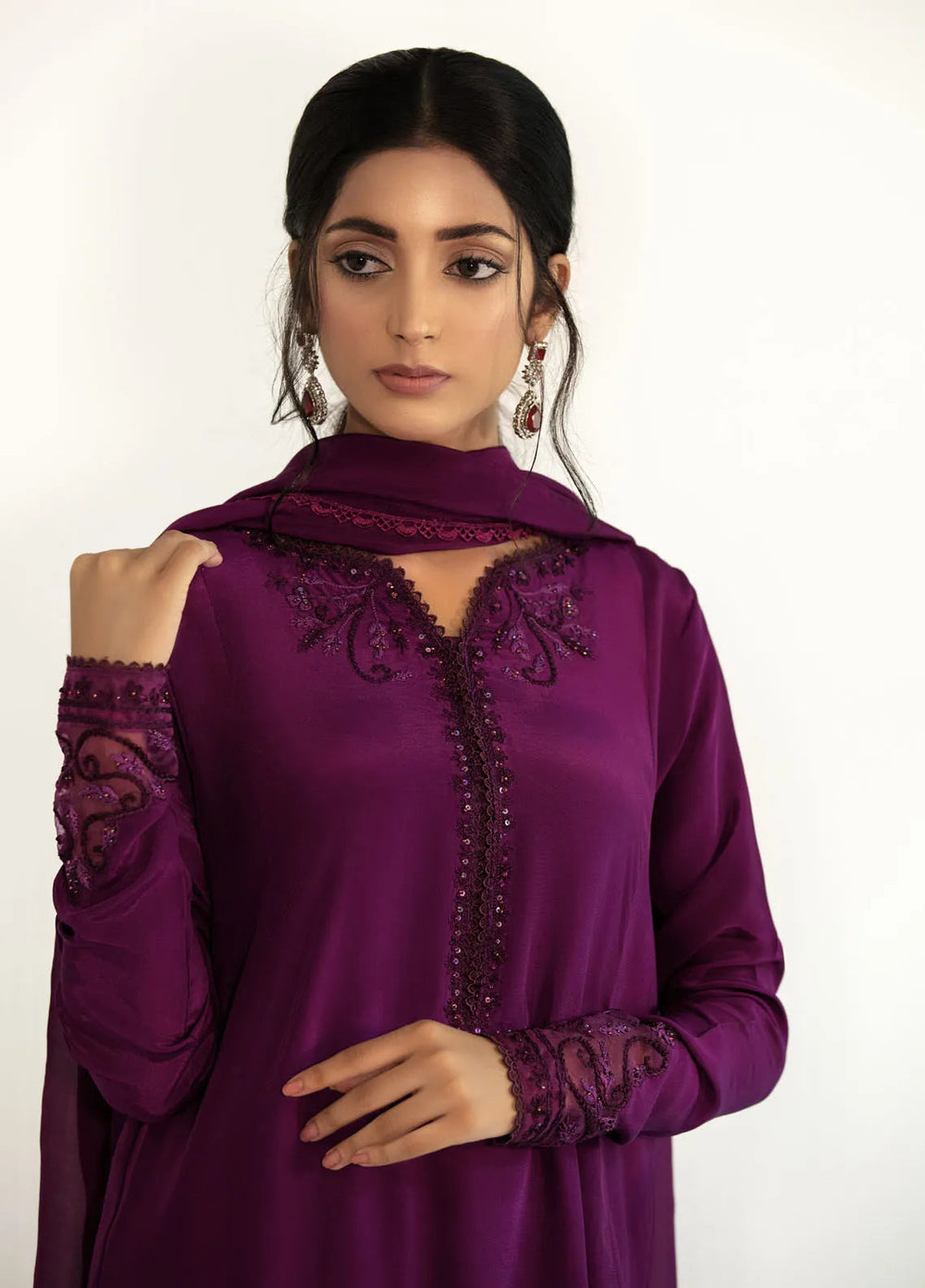 Textile Lime Pret Embroidered Raw Silk 3 Piece Suit Alars