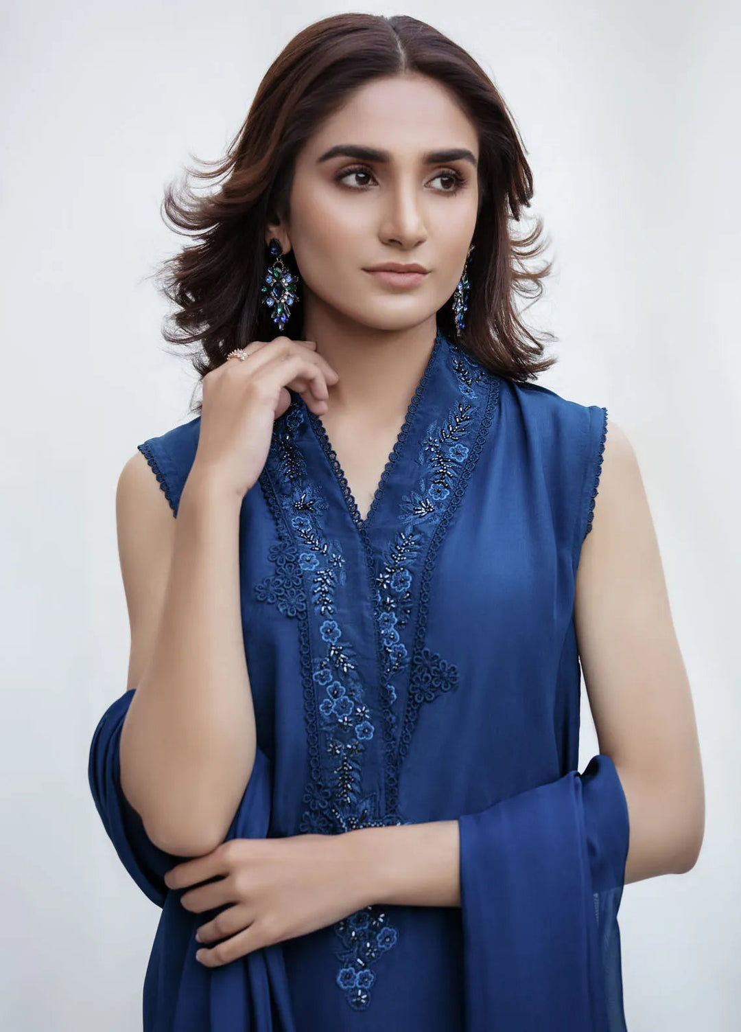 Textile Lime Pret Embroidered Raw Silk 3 Piece Suit Eva 1