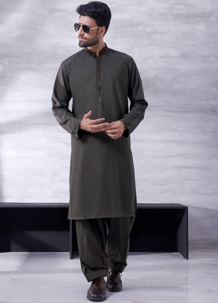 The Great Master (TGM) Wash N Wear Formal Shalwar Kameez for Men - TGM21KS Gray Wolf