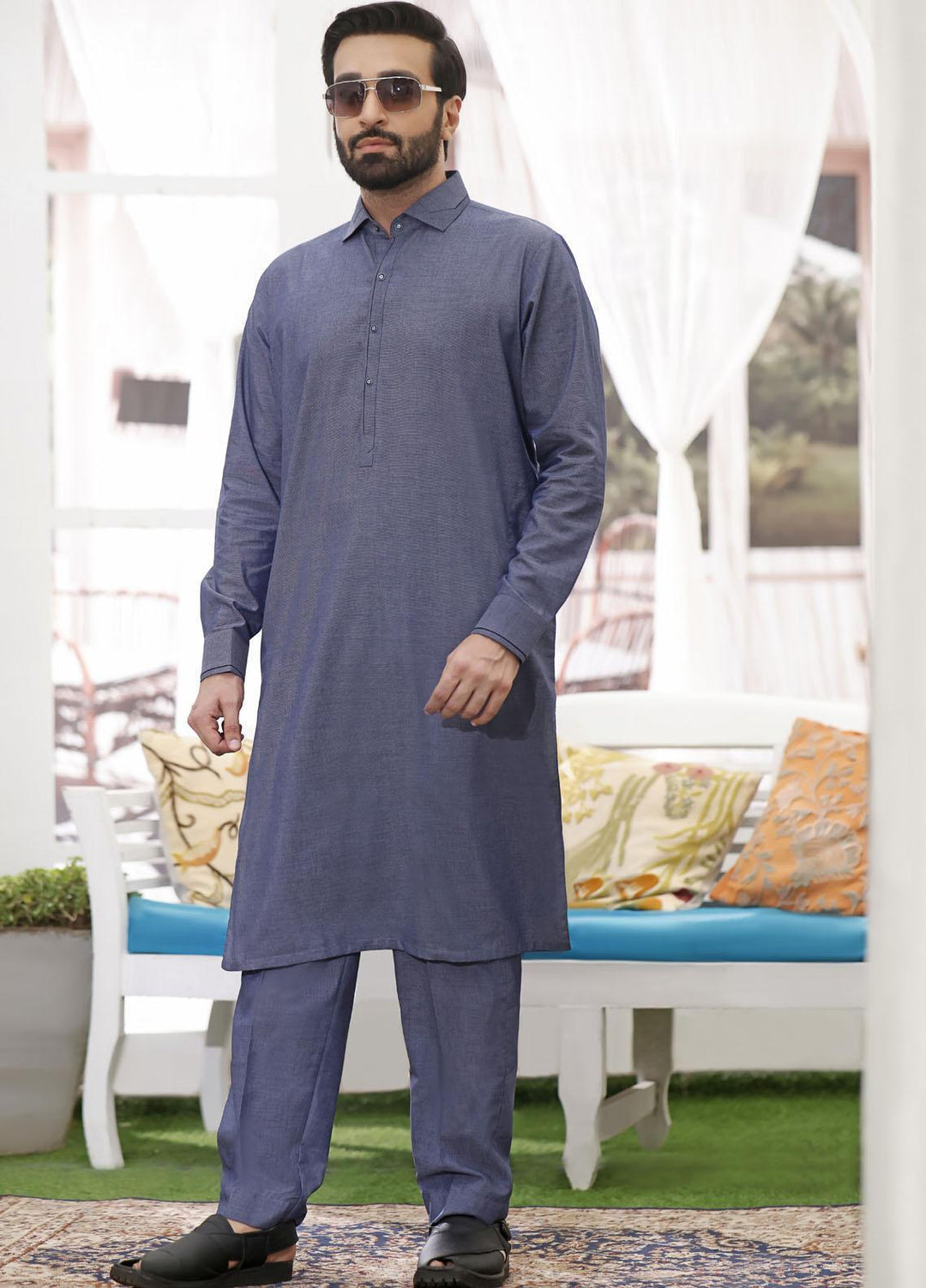 The Great Master (TGM) Wash N Wear Formal Men Shalwar Kameez - TGM21KS Iron Flint