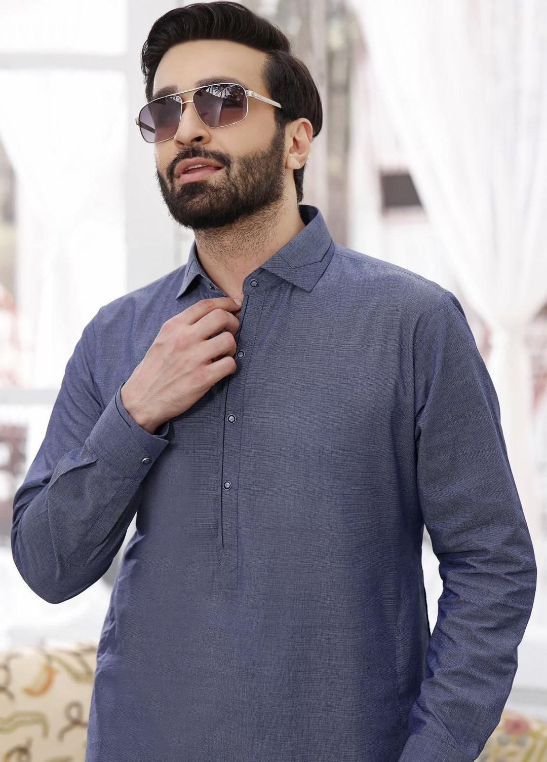 The Great Master (TGM) Wash N Wear Formal Men Shalwar Kameez - TGM21KS Iron Flint