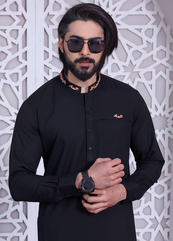 The Great Master (TGM) Wash N Wear Festive Kameez Shalwar for Men -  Black Panther