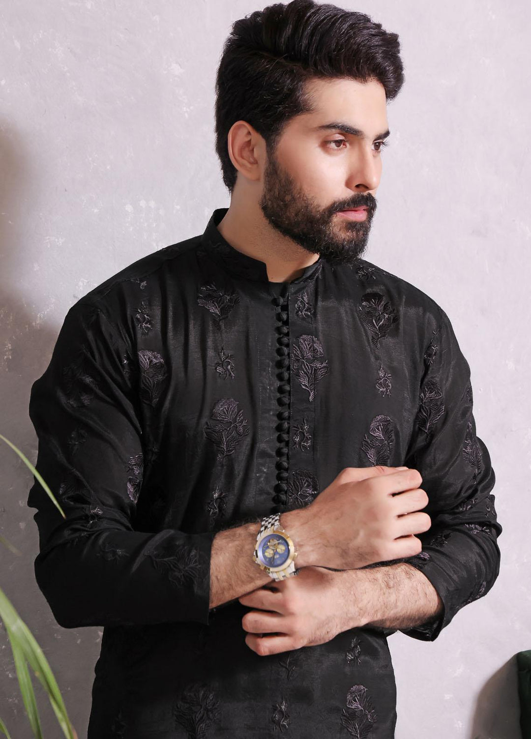 The Great Master (TGM) Missouri Formal Men Kurta Pajama -  TGM22MNF Bone Black