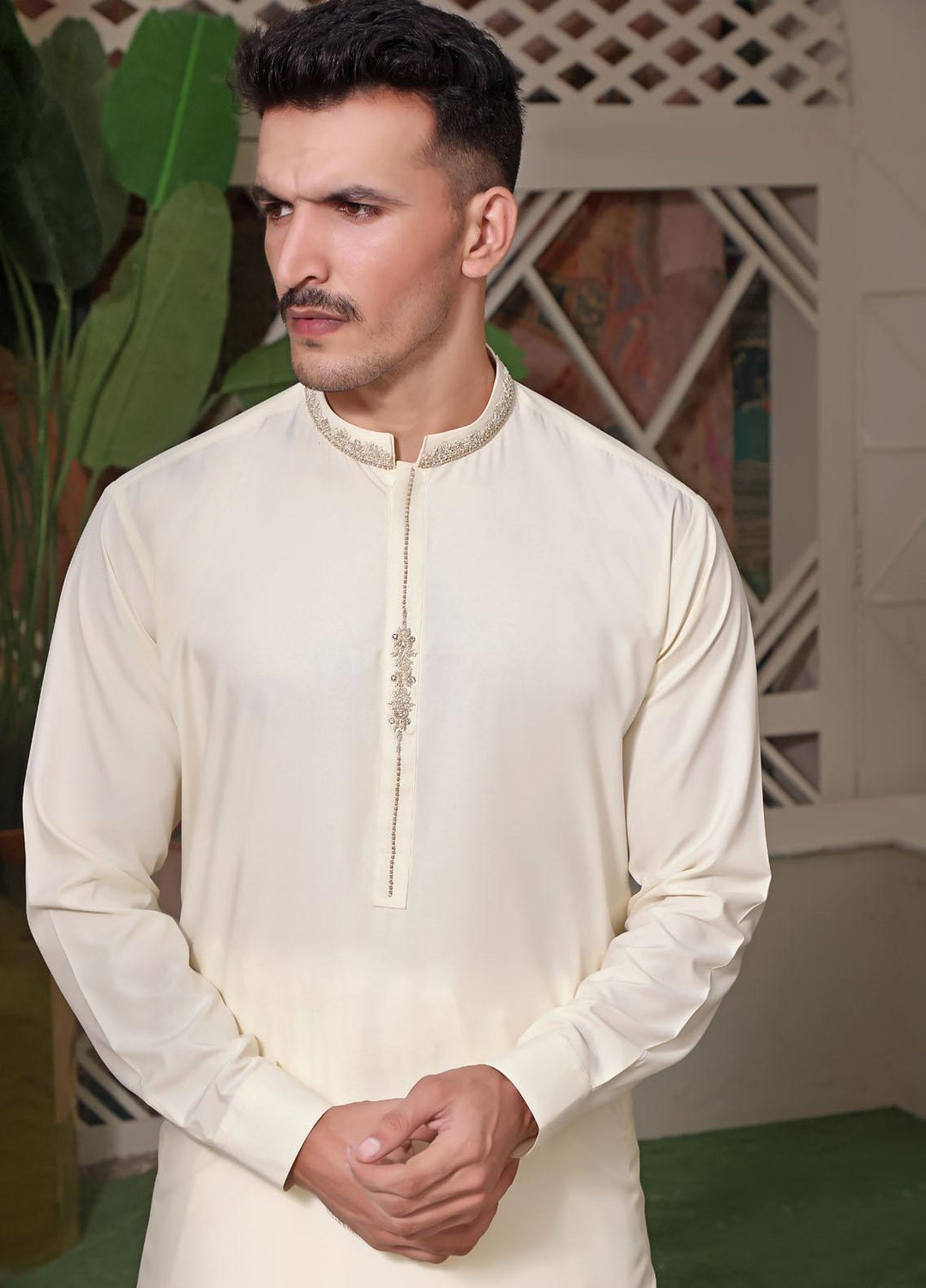 The Great Master (TGM) Wash N Wear Formal Kameez Shalwar for Men -  TGM22MNF Frost Cream