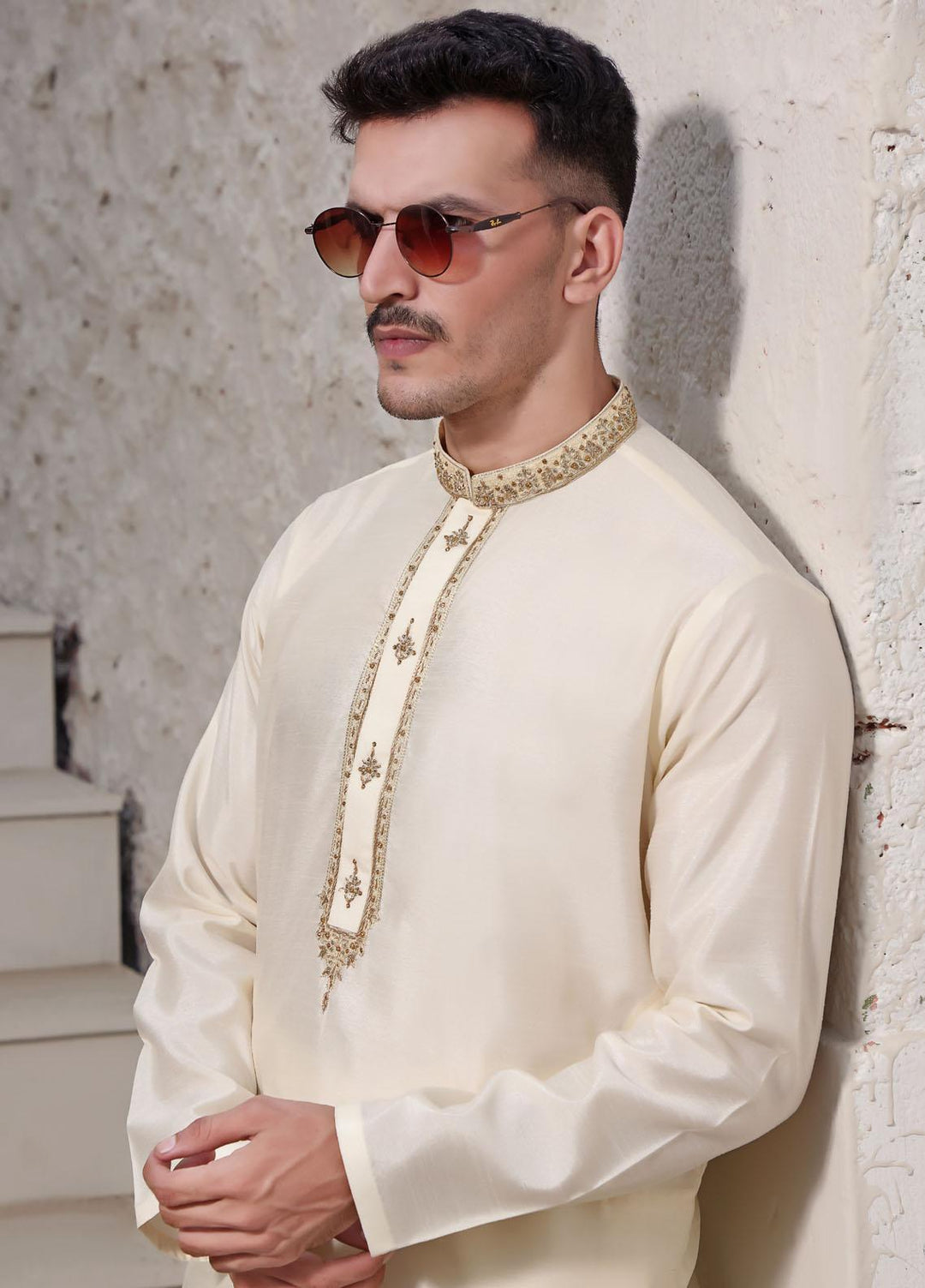 The Great Master (TGM) Raw Silk Formal Kurta Pajama for Men -  TGM22MNF Truffle