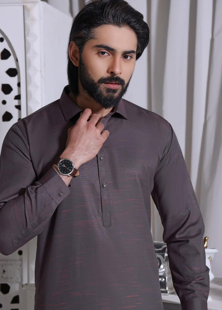 The Great Master (TGM) Wash N Wear Festive Kameez Shalwar for Men -  Gray Stone