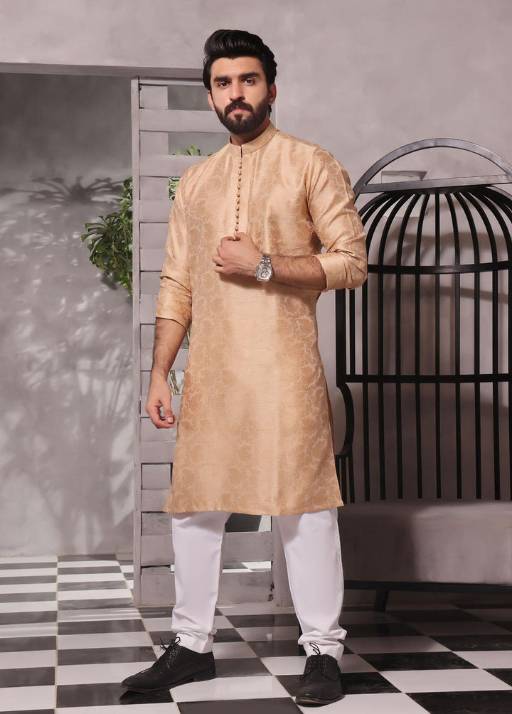 The Great Master (TGM) Jamawar Fancy Kameez Shalwar for Men -  Lustrous Gold