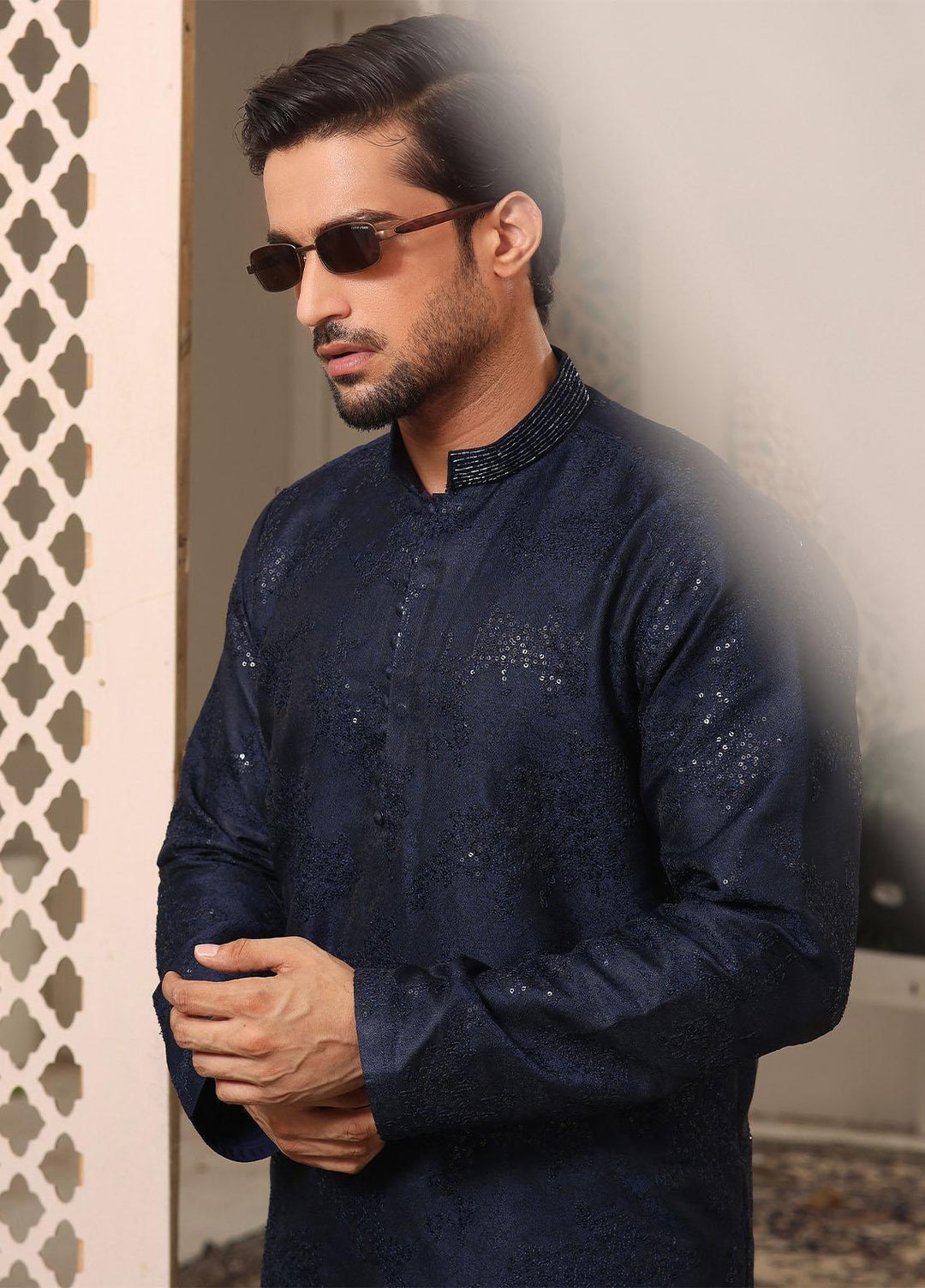 The Great Master (TGM) Jamawar Formal Men Kameez Shalwar -  MAJESTIC MIDNIGHT