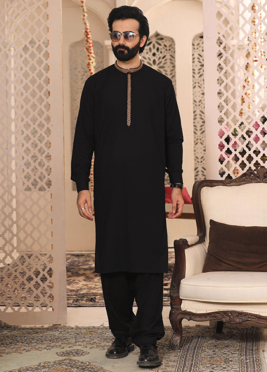 The Great Master (TGM) Blended Formal Men Kameez Shalwar -  NIGHTFALL