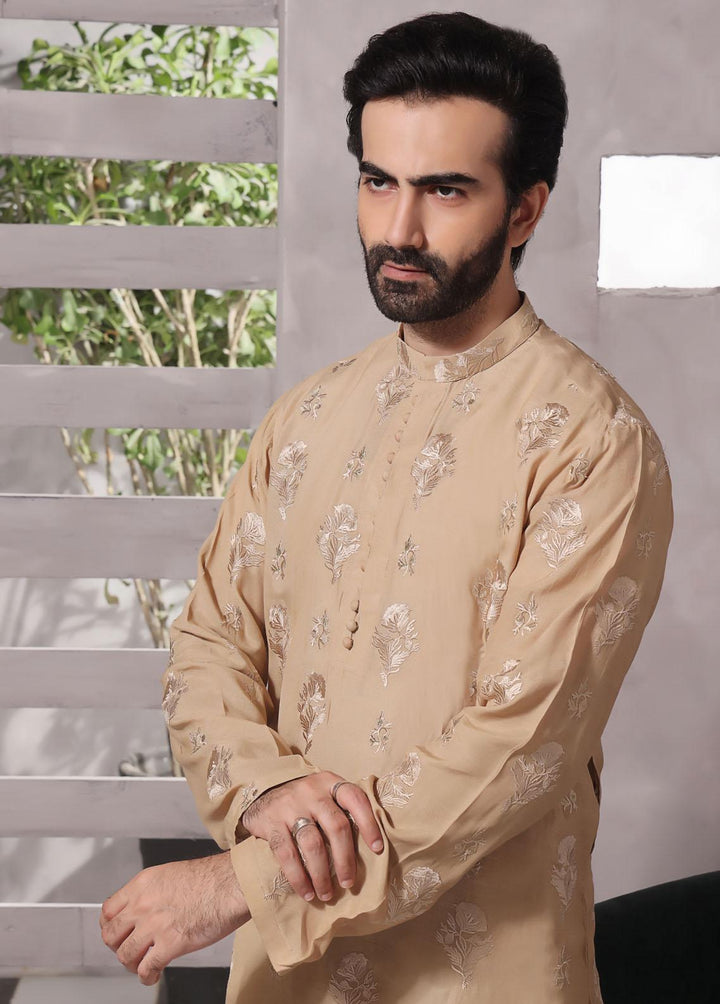 The Great Master (TGM) Silk Fancy Men Kameez Shalwar -  Radiant Gold