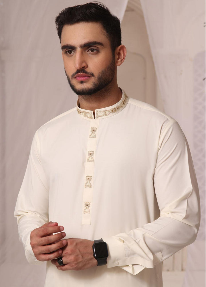 The Great Master (TGM) Blended Formal Kameez Shalwar for Men -  VANILLA VELVET